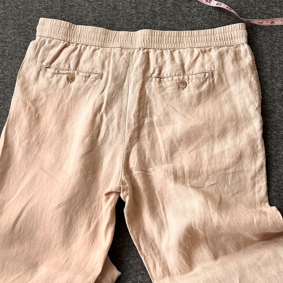 Panama Jack 100% Linen Chino Pants Sz L Khaki Lightweight Straight Leg Vaca - Picture 8 of 9